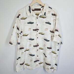 Woodland Trail Route 66 Classic Cars‎ Men's Retro Casual Button-down Size XL